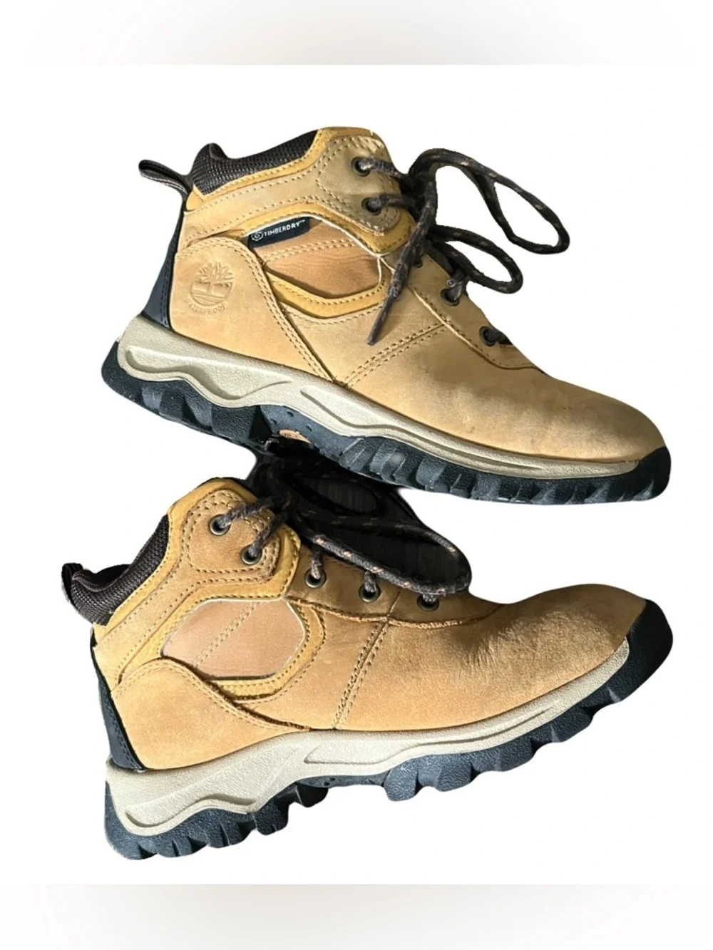 Timberland Boys Waterproof Mt. Maddsen Hiking Boot Size 1 Wheat